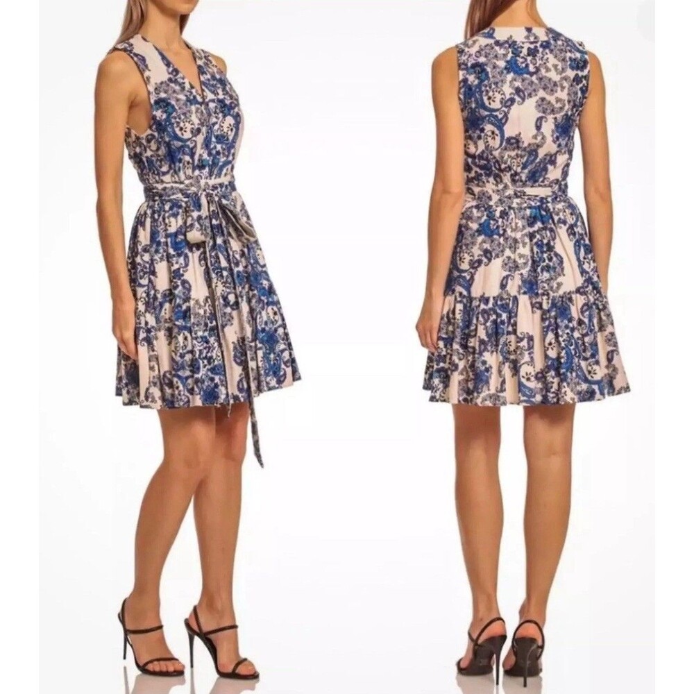 Christian Lacroix Paisley Linen Wrap Dress Sz M New
